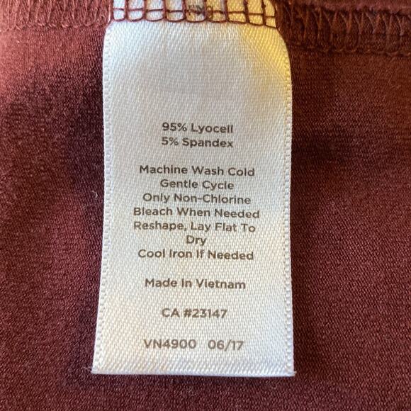 Women's Burgundy Lyocell/Spandex Blend Tunic with Bell Sleeves 2XP - Picture 6 of 6